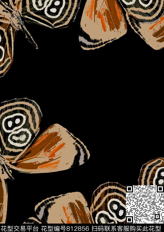 女装时尚蝴蝶传统印花华亿平台下载（图片编号: 812856） - 瓦栏（Walan）