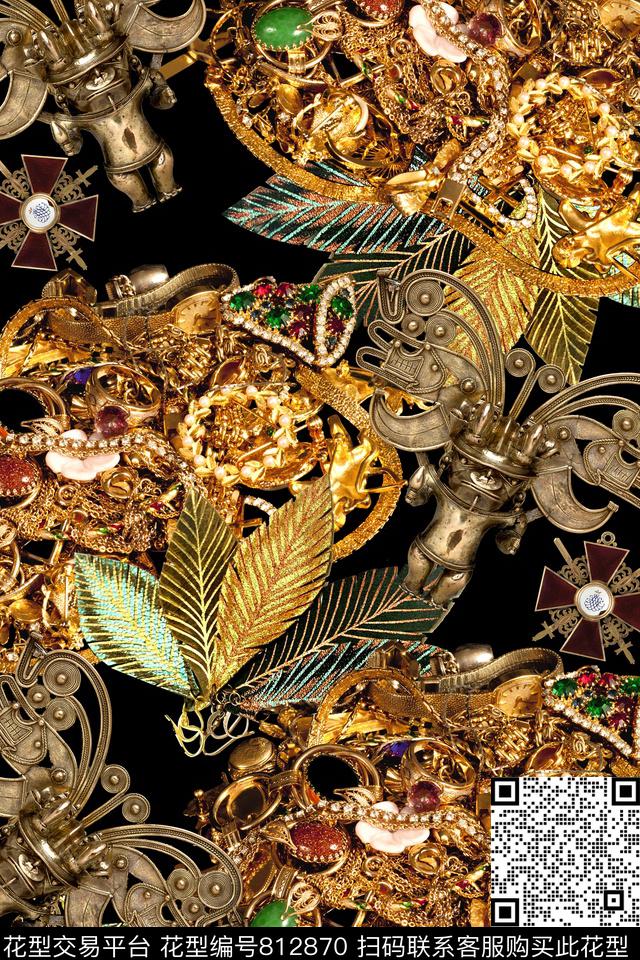 时尚珠宝宝石数码印花华亿平台下载（图片编号: 812870） - 瓦栏（Walan）