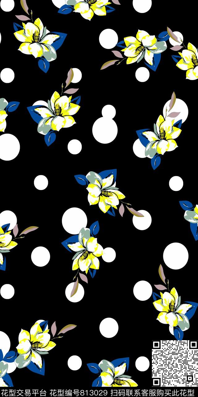 花朵花卉传统花卉传统印花华亿平台下载（图片编号: 813029） - 瓦栏（Walan）
