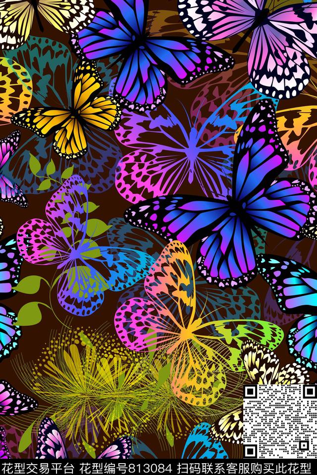 趣味纹理线条数码印花华亿平台下载（图片编号: 813084） - 瓦栏（Walan）