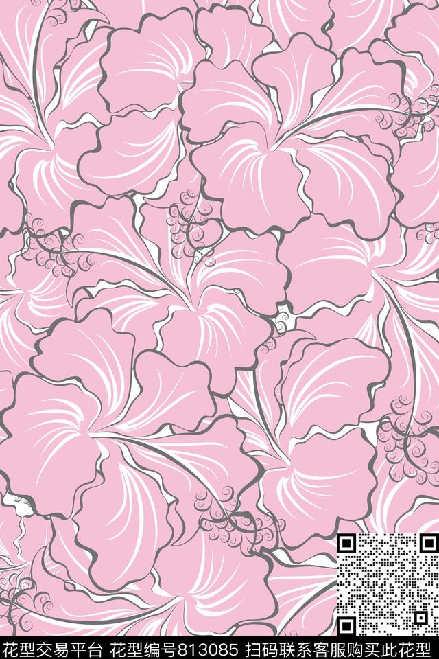 圆形纹理笔触传统印花华亿平台下载（图片编号: 813085） - 瓦栏（Walan）