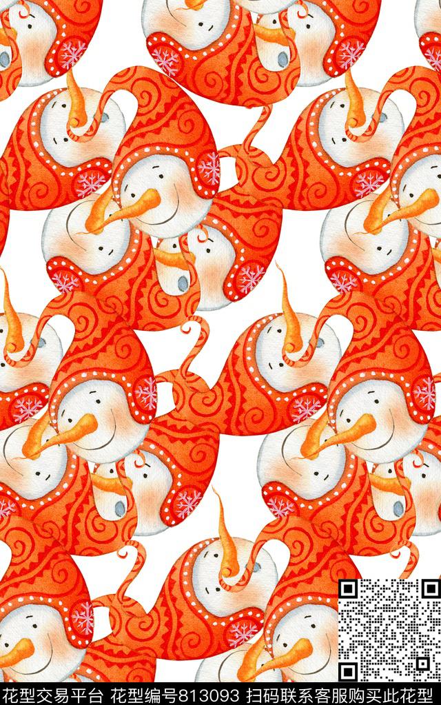 卡通水彩数码印花华亿平台下载（图片编号: 813093） - 瓦栏（Walan）