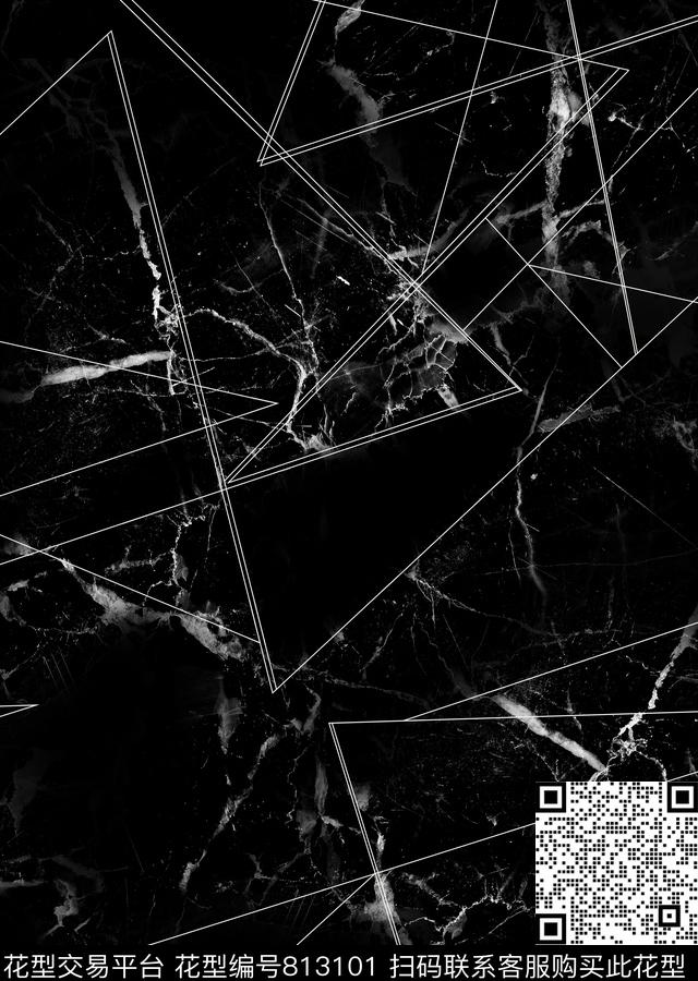 大理石纹理几何数码印花华亿平台下载（图片编号: 813101） - 瓦栏（Walan）