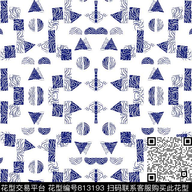 色块印象肌理传统印花华亿平台下载（图片编号: 813193） - 瓦栏（Walan）