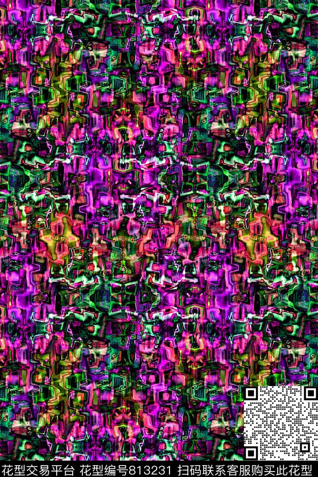 条纹条子曲线数码印花华亿平台下载（图片编号: 813231） - 瓦栏（Walan）