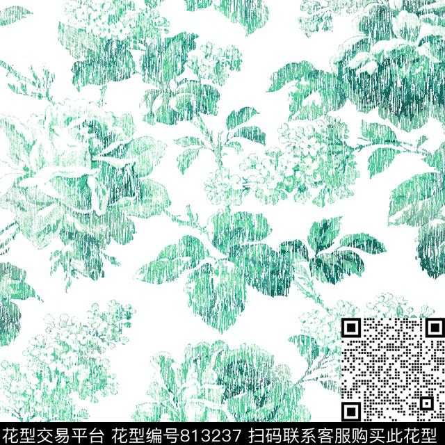 大花花朵乱花传统印花华亿平台下载（图片编号: 813237） - 瓦栏（Walan）