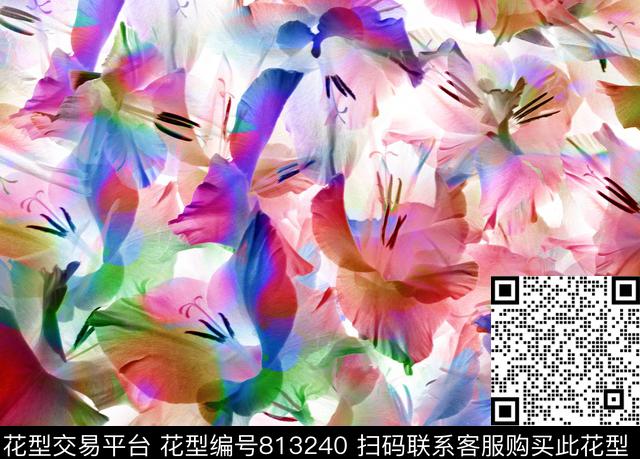 炫彩多彩乱花数码印花华亿平台下载（图片编号: 813240） - 瓦栏（Walan）