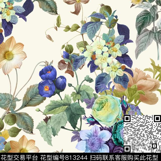 炫彩多彩乱花数码印花华亿平台下载（图片编号: 813244） - 瓦栏（Walan）