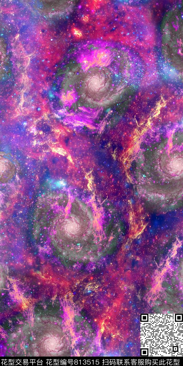 抽象炫彩星空数码印花华亿平台下载（图片编号: 813515） - 瓦栏（Walan）