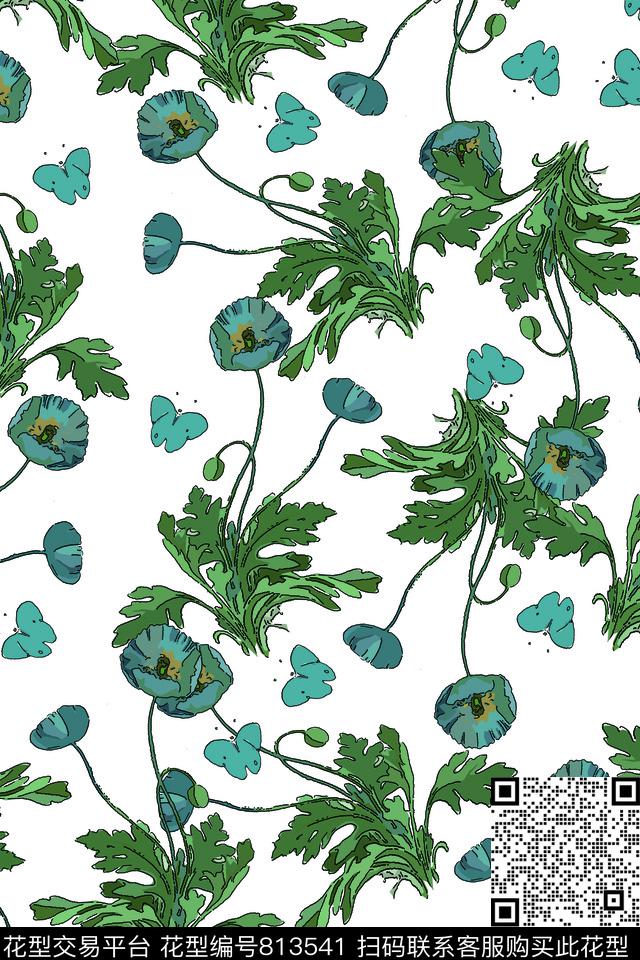 花朵花卉休闲传统印花华亿平台下载（图片编号: 813541） - 瓦栏（Walan）