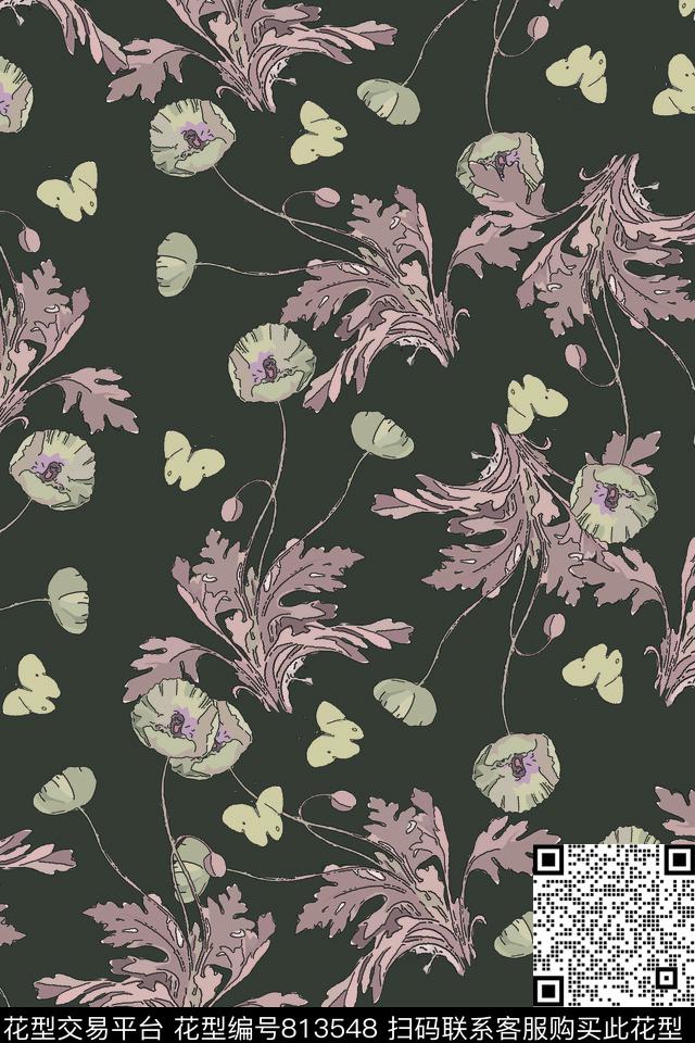 花朵花卉休闲传统印花华亿平台下载（图片编号: 813548） - 瓦栏（Walan）