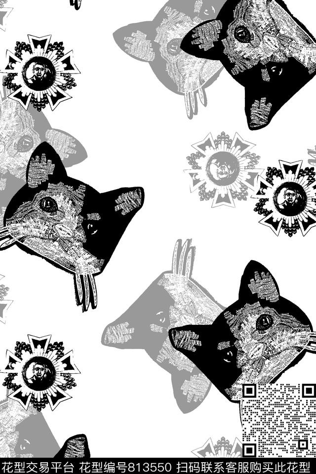 猫章仔男装T恤华亿平台传统印花华亿平台下载（图片编号: 813550） - 瓦栏（Walan）