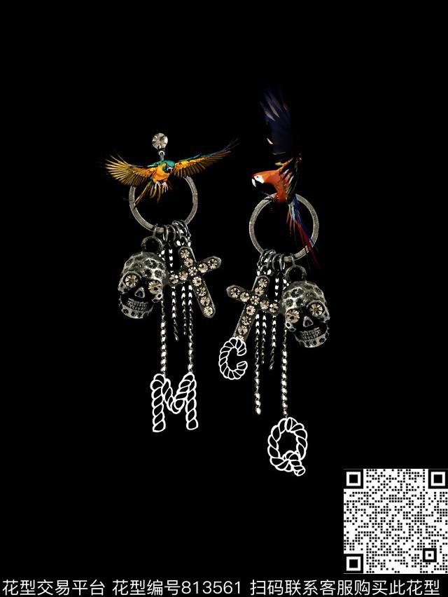 骷髅头飞鸟男装T恤华亿平台数码印花华亿平台下载（图片编号: 813561） - 瓦栏（Walan）