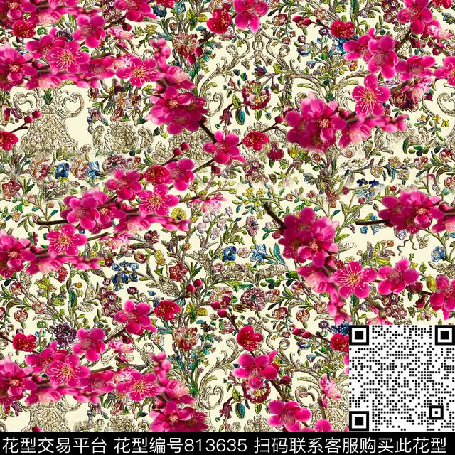 flowercolorfullcolorise数码印花华亿平台下载（图片编号: 813635） - 瓦栏（Walan）