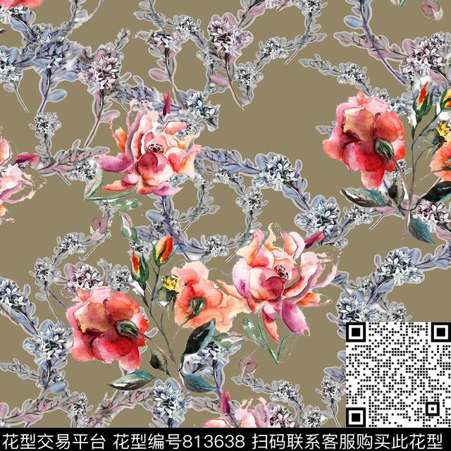 colorfullflowercolorise数码印花华亿平台下载（图片编号: 813638） - 瓦栏（Walan）