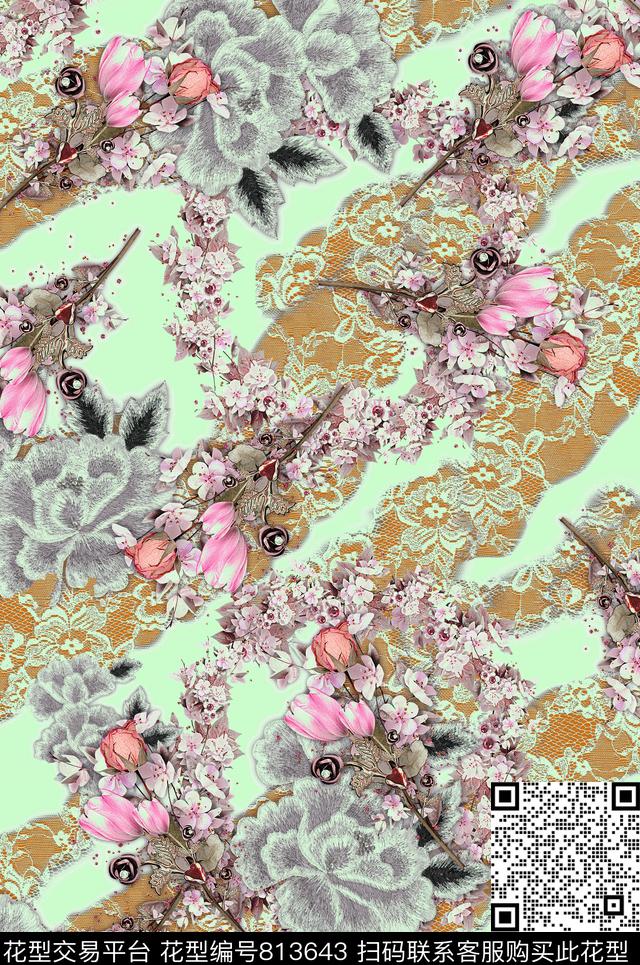 colorisecolorfullflower数码印花华亿平台下载（图片编号: 813643） - 瓦栏（Walan）