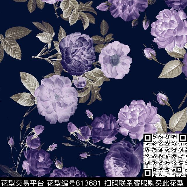 花朵多彩乱花数码印花华亿平台下载（图片编号: 813681） - 瓦栏（Walan）