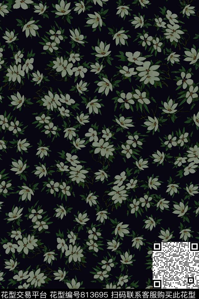 小碎花花卉花朵传统印花华亿平台下载（图片编号: 813695） - 瓦栏（Walan）