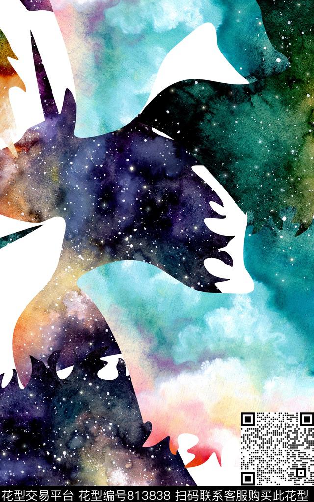 水彩抽象肌理数码印花华亿平台下载（图片编号: 813838） - 瓦栏（Walan）