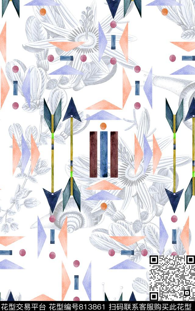 解构色块几何数码印花华亿平台下载（图片编号: 813861） - 瓦栏（Walan）