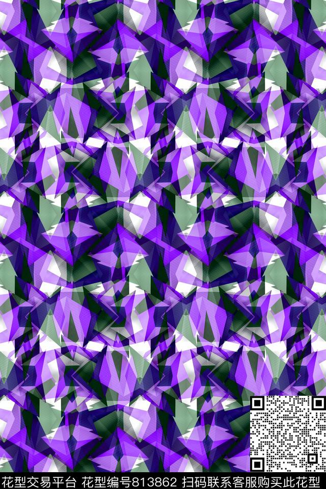 色块菱形不规则几何传统印花华亿平台下载（图片编号: 813862） - 瓦栏（Walan）