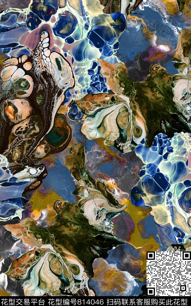 抽象肌理地表数码印花华亿平台下载（图片编号: 814046） - 瓦栏（Walan）