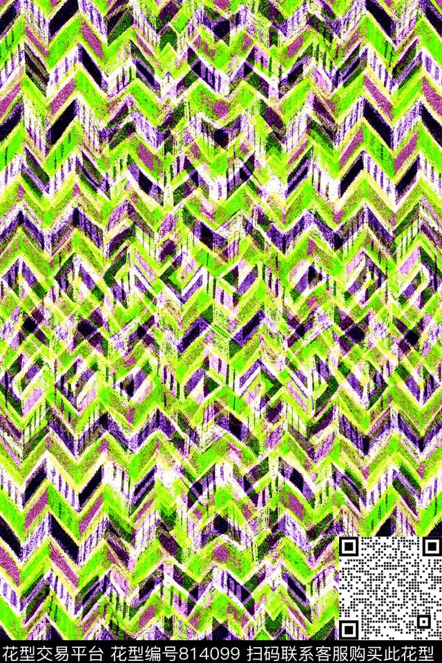 曲线波浪条纹细条纹数码印花华亿平台下载（图片编号: 814099） - 瓦栏（Walan）