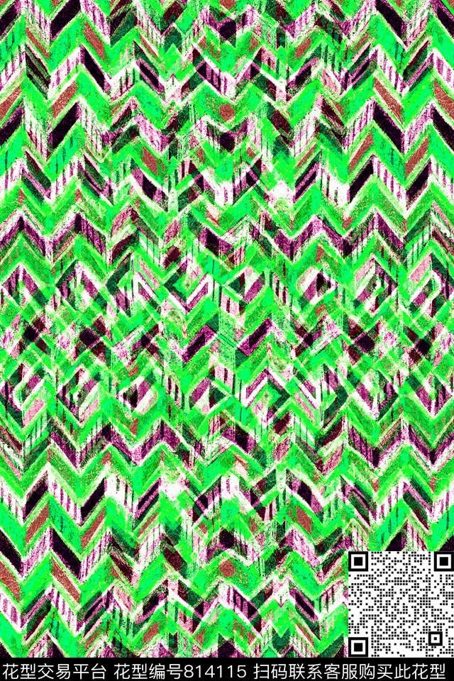 曲线波浪条纹细条纹数码印花华亿平台下载（图片编号: 814115） - 瓦栏（Walan）