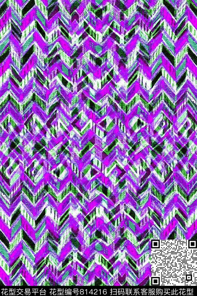 曲线波浪条纹细条纹数码印花华亿平台下载（图片编号: 814216） - 瓦栏（Walan）