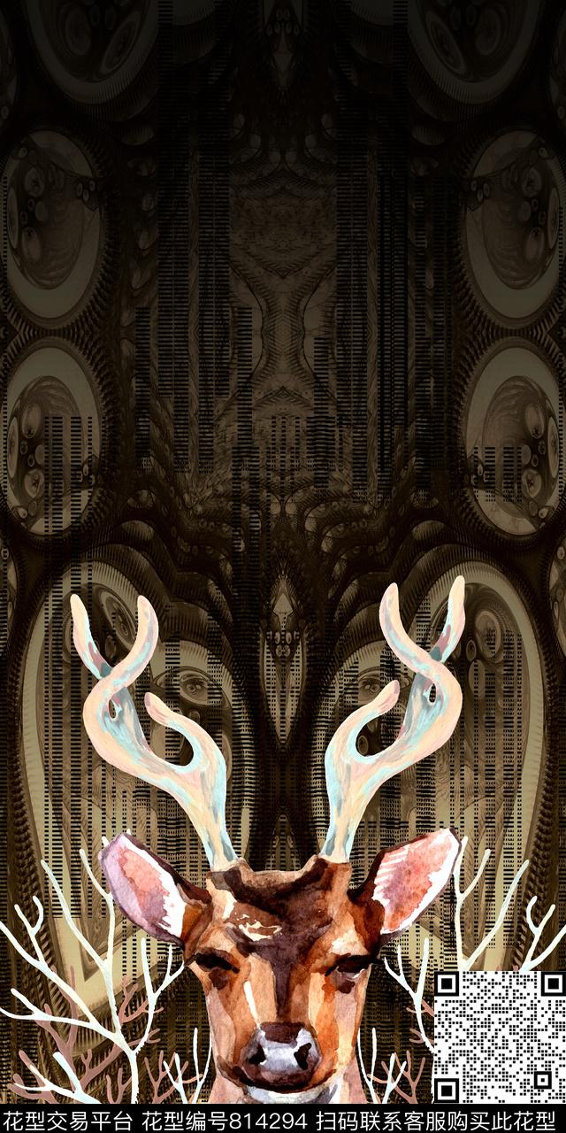 水彩手绘渐变数码印花华亿平台下载（图片编号: 814294） - 瓦栏（Walan）