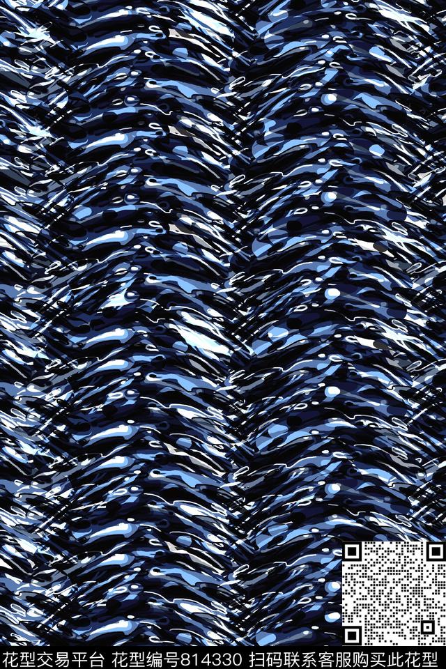 笔触迷彩服游离传统印花华亿平台下载（图片编号: 814330） - 瓦栏（Walan）