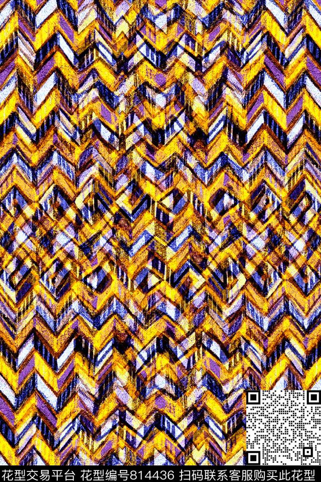 曲线波浪条纹细条纹数码印花华亿平台下载（图片编号: 814436） - 瓦栏（Walan）