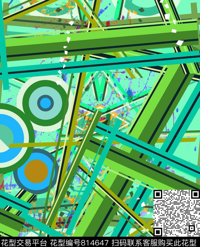 几何马赛克不规则几何数码印花华亿平台下载（图片编号: 814647） - 瓦栏（Walan）