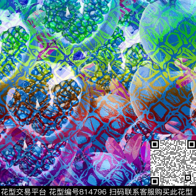 趣味水果多肉数码印花华亿平台下载（图片编号: 814796） - 瓦栏（Walan）