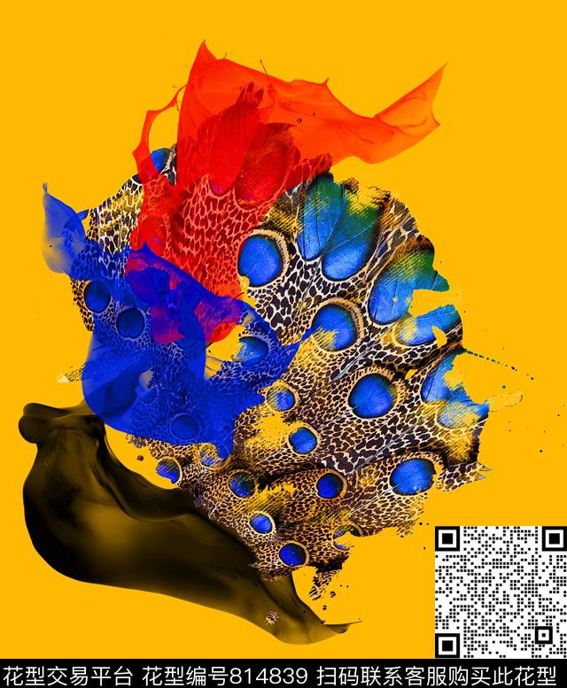 笔触树皮油墨数码印花华亿平台下载（图片编号: 814839） - 瓦栏（Walan）