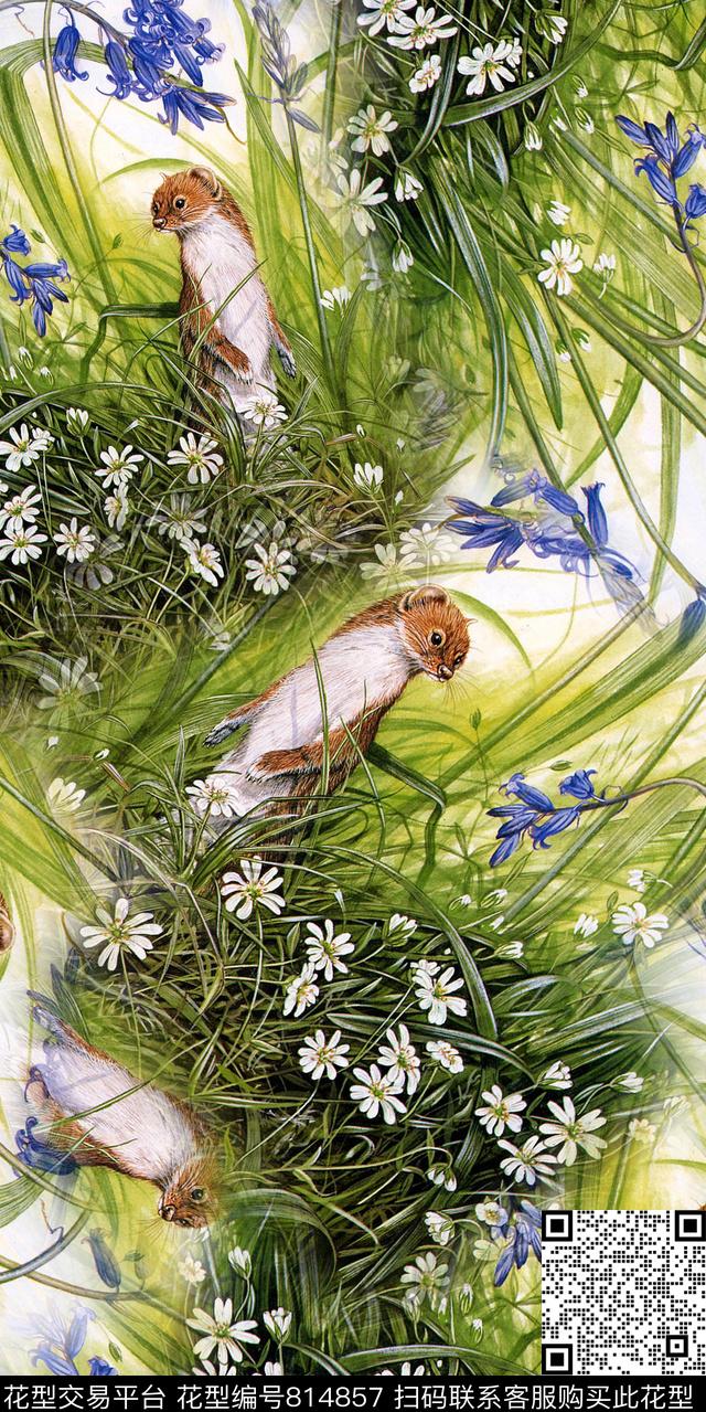 天堂鸟花花鸟花卉数码印花华亿平台下载（图片编号: 814857） - 瓦栏（Walan）
