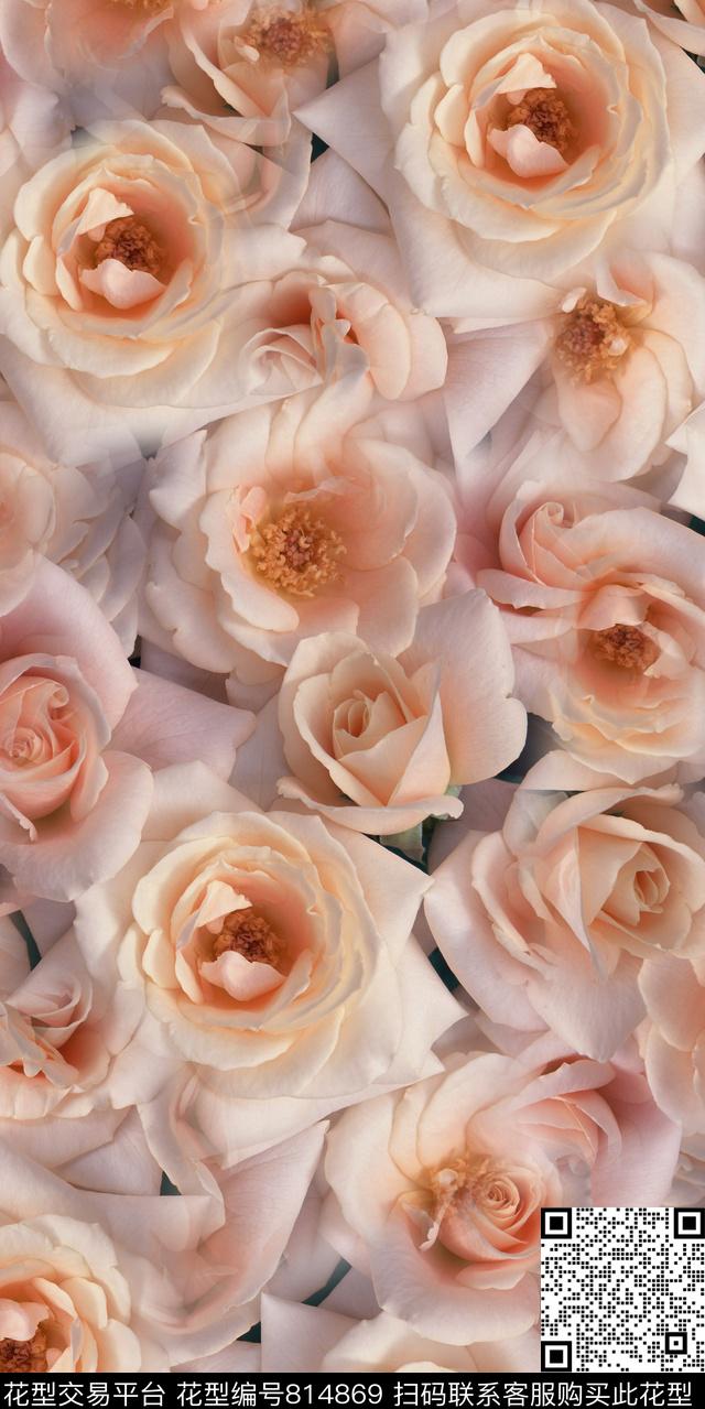 花卉满版散花数码印花华亿平台下载（图片编号: 814869） - 瓦栏（Walan）