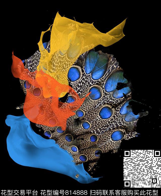 笔触树皮油墨数码印花华亿平台下载（图片编号: 814888） - 瓦栏（Walan）