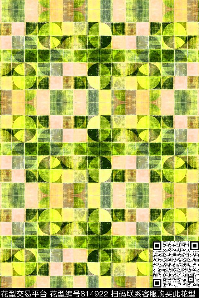 不规则几何方格色块数码印花华亿平台下载（图片编号: 814922） - 瓦栏（Walan）