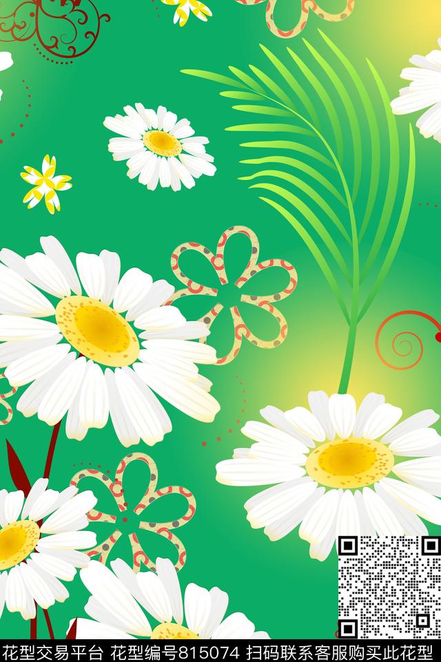 大花花卉花朵传统印花华亿平台下载（图片编号: 815074） - 瓦栏（Walan）