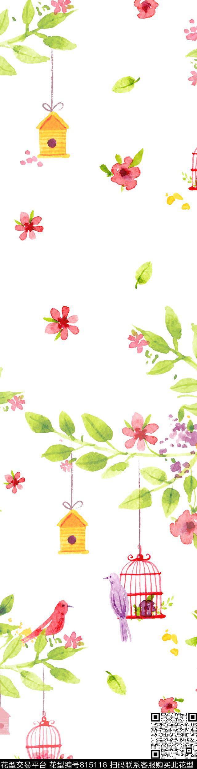 花卉时尚简约传统印花华亿平台下载（图片编号: 815116） - 瓦栏（Walan）