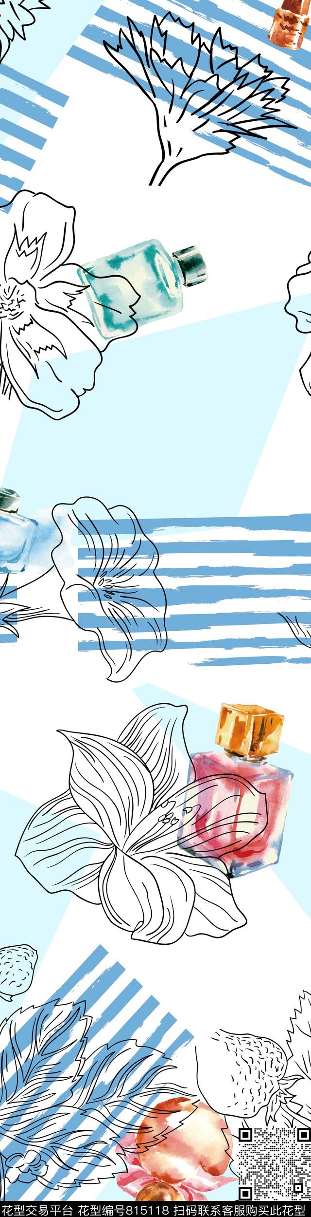 花卉时尚简约传统印花华亿平台下载（图片编号: 815118） - 瓦栏（Walan）