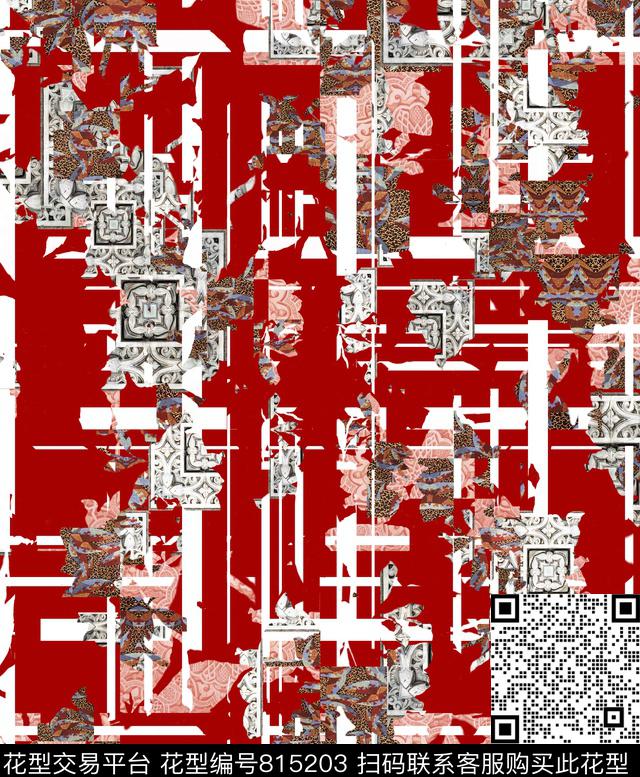 剪纸地毯图腾数码印花华亿平台下载（图片编号: 815203） - 瓦栏（Walan）