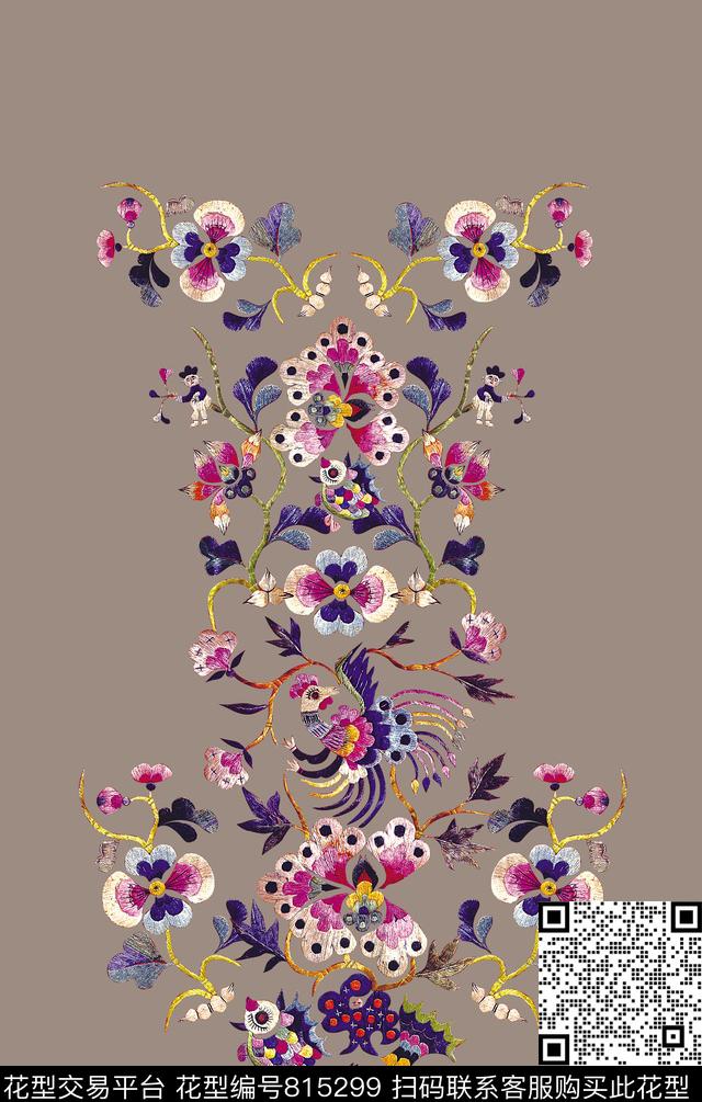 民族风绣花刺绣数码印花华亿平台下载（图片编号: 815299） - 瓦栏（Walan）