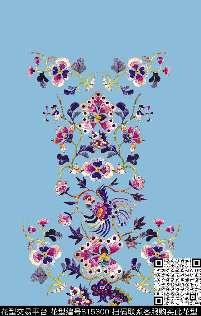 民族风绣花刺绣数码印花华亿平台下载（图片编号: 815300） - 瓦栏（Walan）