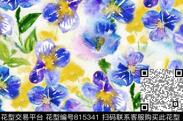 花瓣大花花卉数码印花华亿平台下载（图片编号: 815341） - 瓦栏（Walan）
