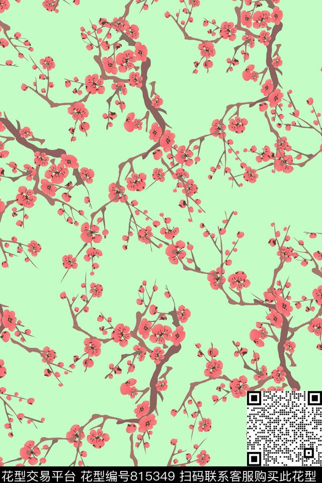 花朵小碎花花卉创意传统印花华亿平台下载（图片编号: 815349） - 瓦栏（Walan）