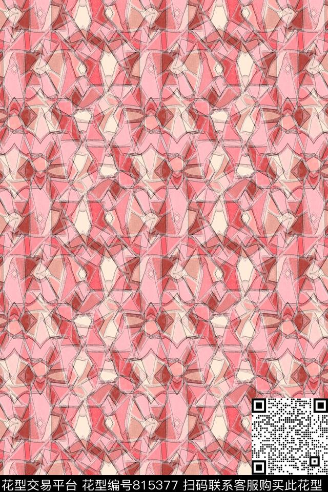 几何十字不规则几何数码印花华亿平台下载（图片编号: 815377） - 瓦栏（Walan）