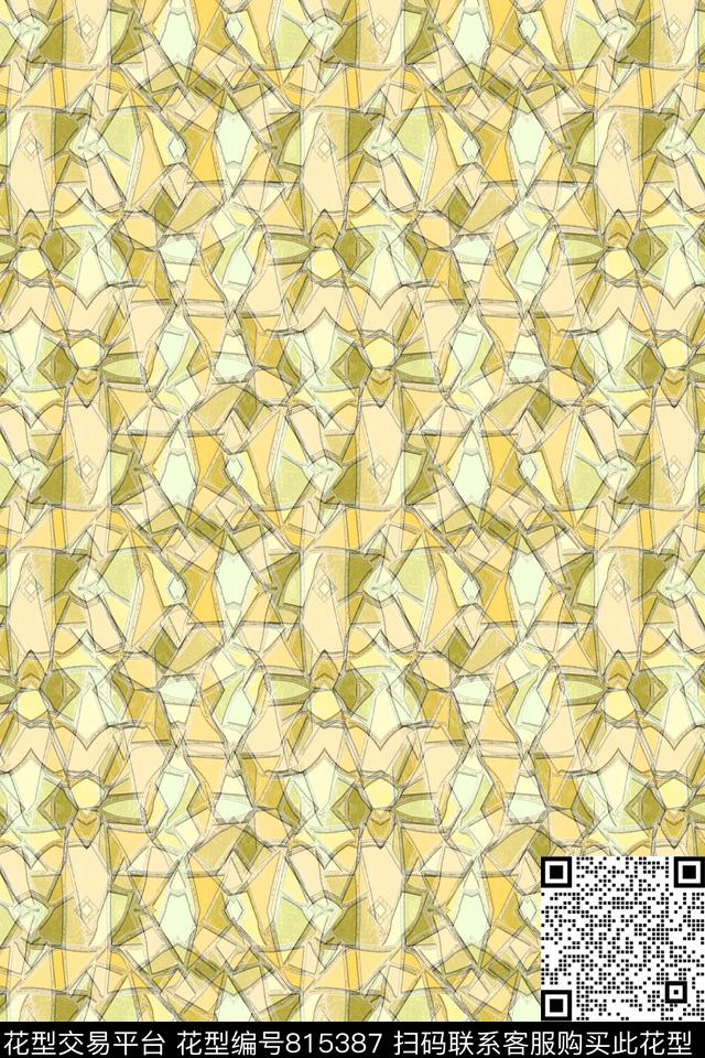 几何十字不规则几何数码印花华亿平台下载（图片编号: 815387） - 瓦栏（Walan）