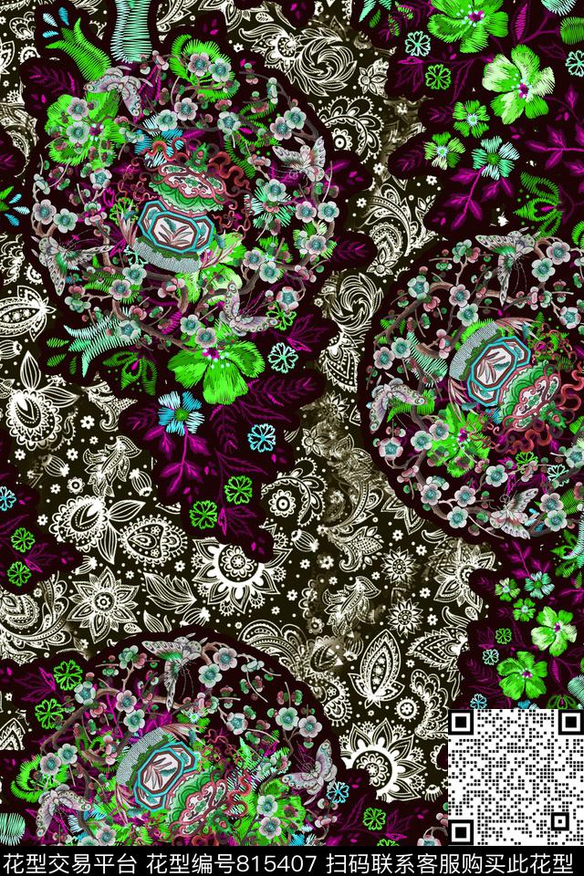 花绣花刺绣数码印花华亿平台下载（图片编号: 815407） - 瓦栏（Walan）